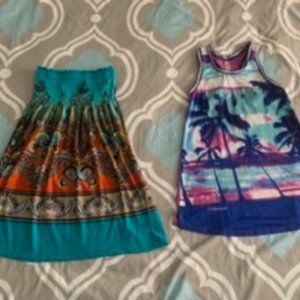 Lot of 2 Swim Coverups, size M, Justice and Bailey Blue